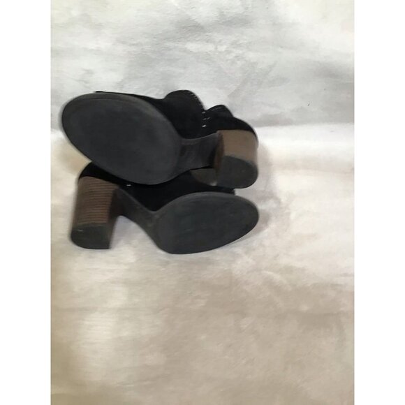 Lucky Brand Womens Libeth Booties Ankle Boots Black Suede Studded Pull On 7.5 - Picture 5 of 9